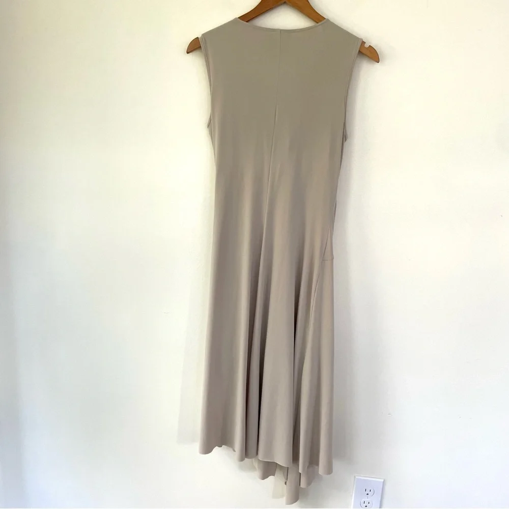 Shape FX Partial Wrap Slimming Dress Nude Cream M Medium Vneck Front Twist